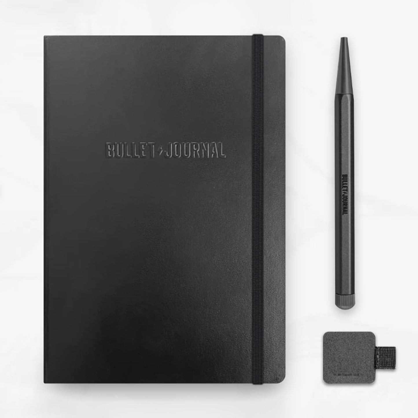 LEUCHTTURM1917 Bullet Journal Stealth Collector's Set - All Black Official BuJo Notebook, Drehgriffel Pen, and Pen Loop