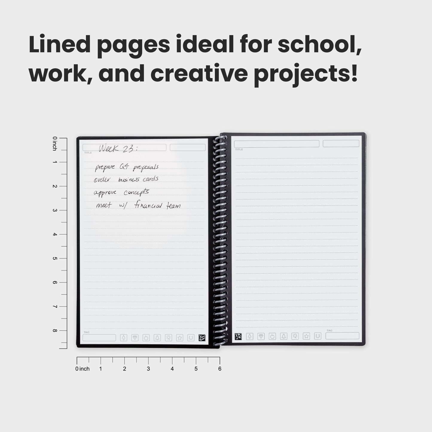 Rocketbook Core Reusable Spiral Notebook, Letter Size 8.5x11, Red - Lined Pages, App-Connected, Erasable, Durable Cover, Ideal for School, Work, and Creative Projects