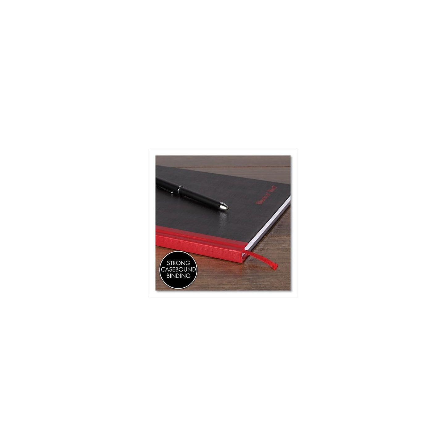 Black n' Red Notebooks, Business Journals, 3 Pack, 11-3/4" x 8-1/4", 96 Sheets, Ruled, Optik Paper, Hardcover, Casebound, Black (400123487)