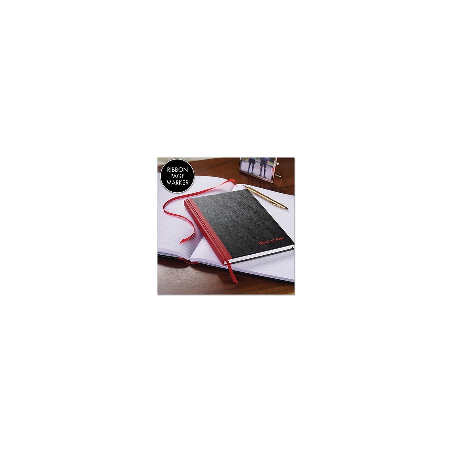 Black n' Red Notebooks, Business Journals, 3 Pack, 11-3/4" x 8-1/4", 96 Sheets, Ruled, Optik Paper, Hardcover, Casebound, Black (400123487)