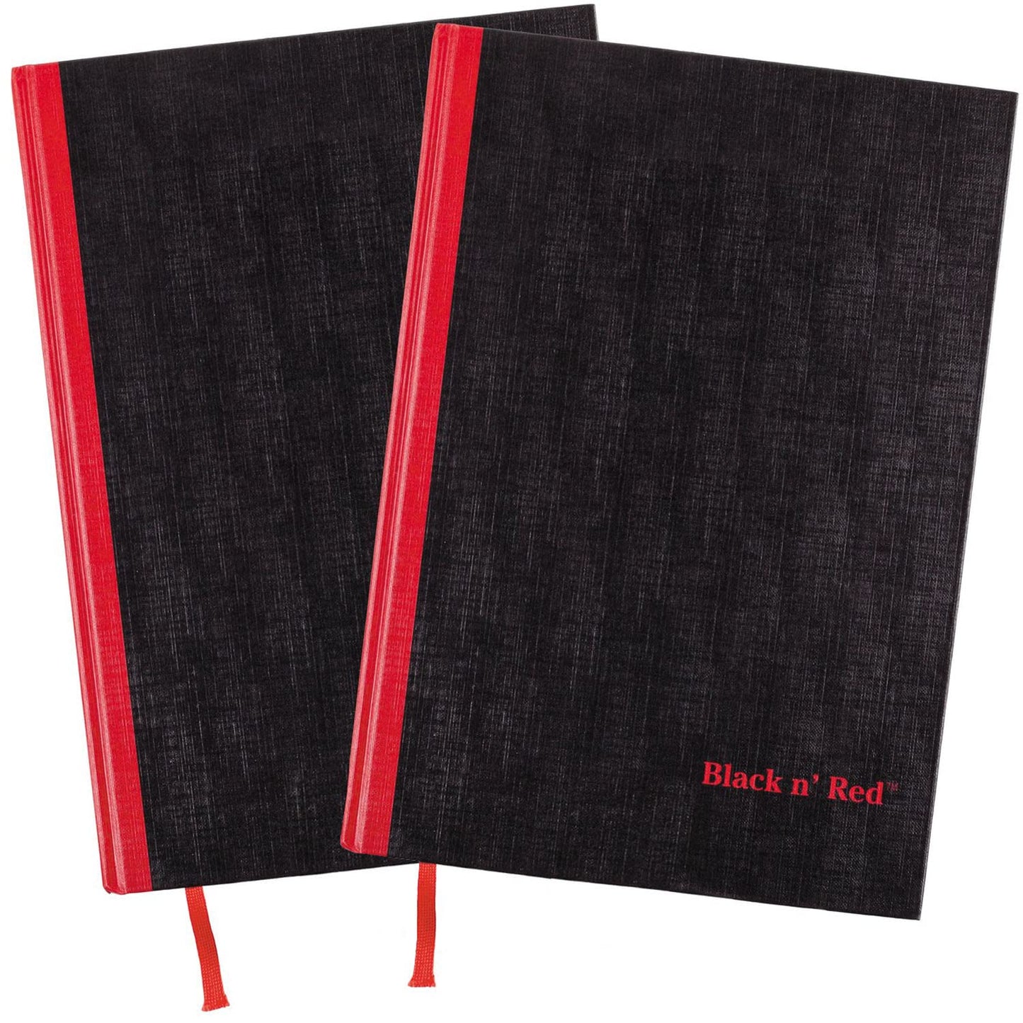 Black n' Red Notebooks, Business Journals, 3 Pack, 11-3/4" x 8-1/4", 96 Sheets, Ruled, Optik Paper, Hardcover, Casebound, Black (400123487)