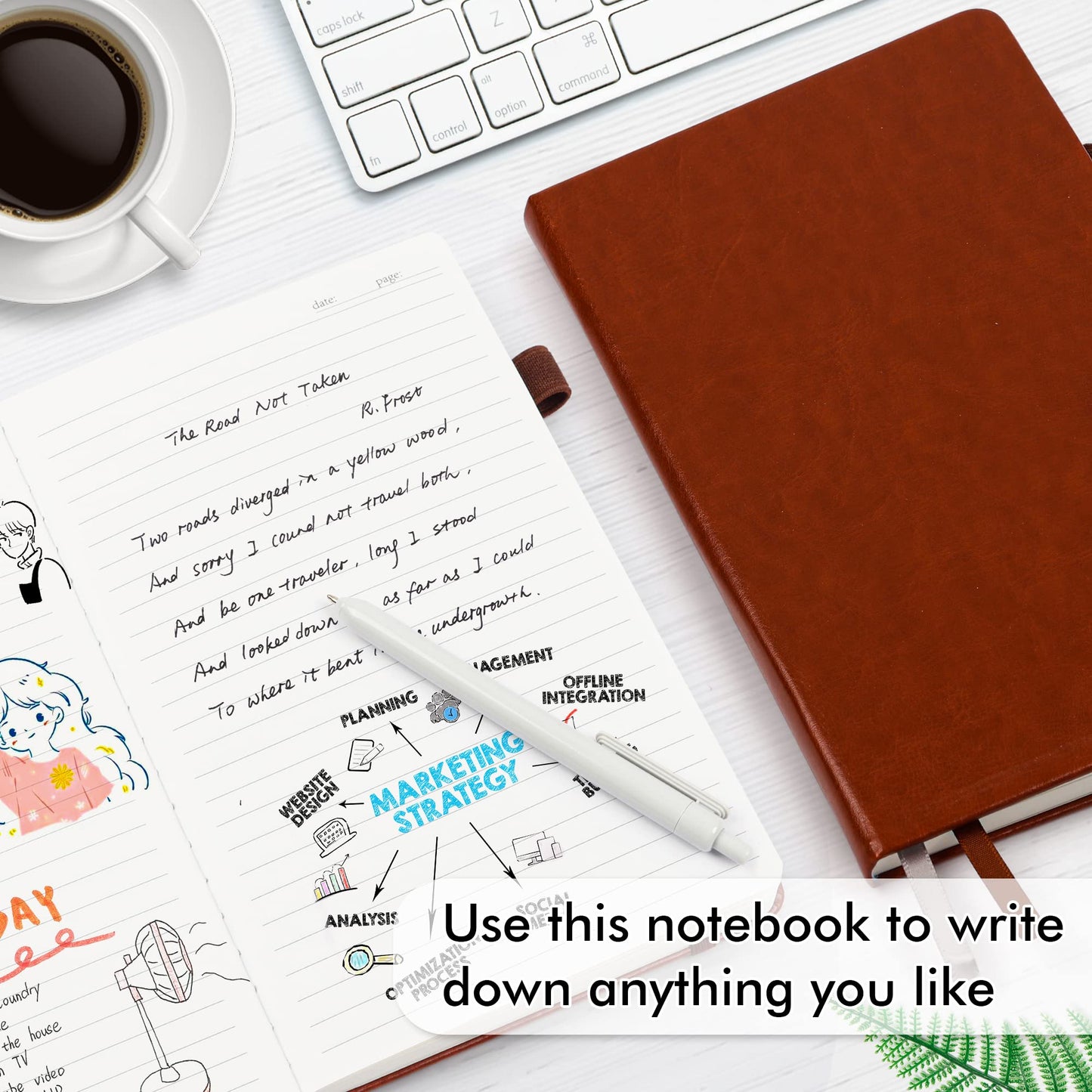 feela 24 Pack Journal Notebook for Work, Business Notebook Bulk Hardcover Lined Writing Journal with Pen Holder for Men Women Note Taking, with 24 Black Pens, 120 GSM, 5.1”x8.3”, A5, Gray